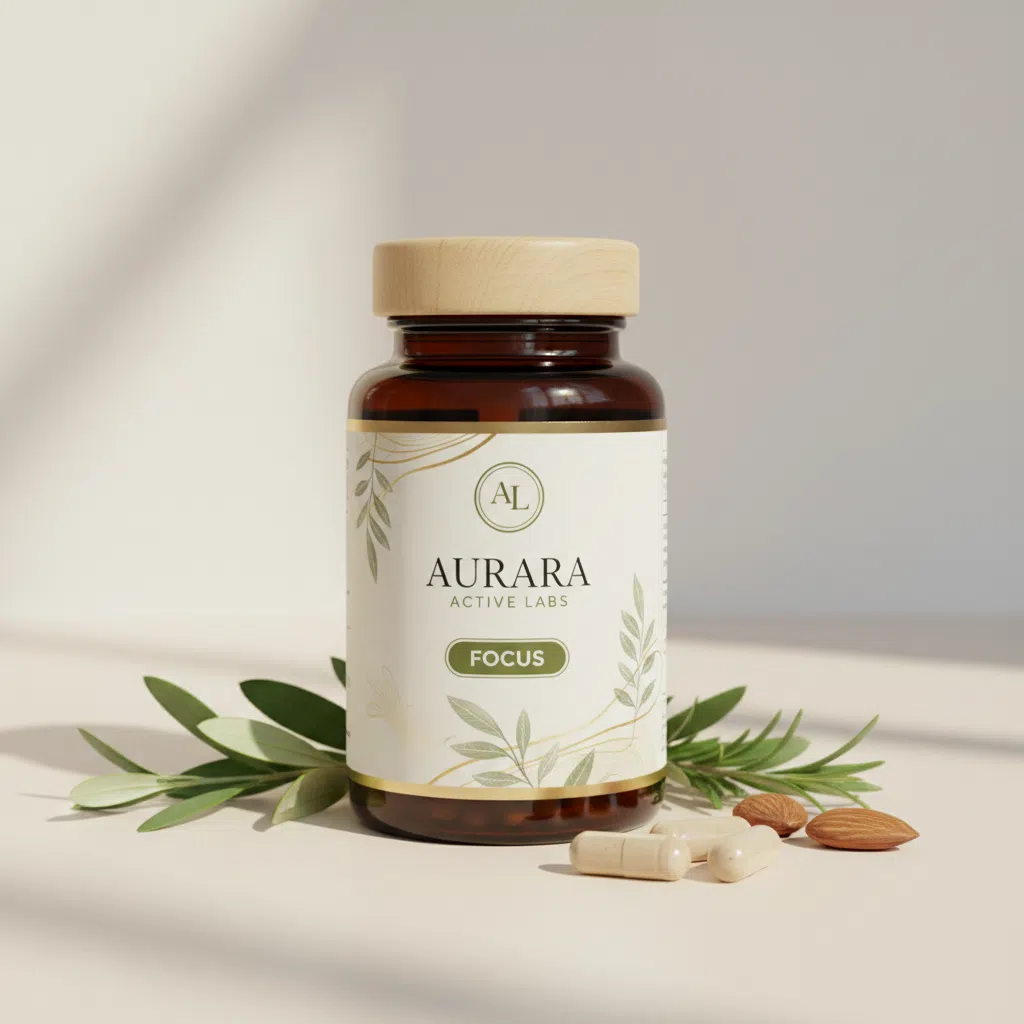 Aurara Active Labs white pharmacy bottle with label showing product name